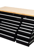 6 FT 17 - Drawer Fatboy Tool Workbench – Heavy - Duty Rolling Bench with Power & USB Ports | Multiple Colors Available - with Black | Sold by Uncle Wiener's Wholesale