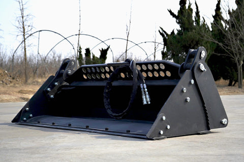 6 FT Skid Steer 4 - in - 1 Combo Bucket Blade – Scoop, Load, Grade & Level | SKU: 2540110 - with | Sold by Uncle Wiener's Wholesale