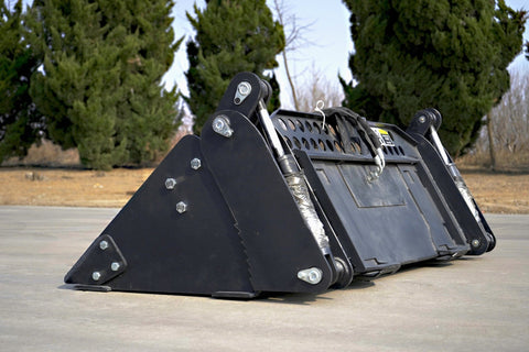6 FT Skid Steer 4 - in - 1 Combo Bucket Blade – Scoop, Load, Grade & Level | SKU: 2540110 - with | Sold by Uncle Wiener's Wholesale