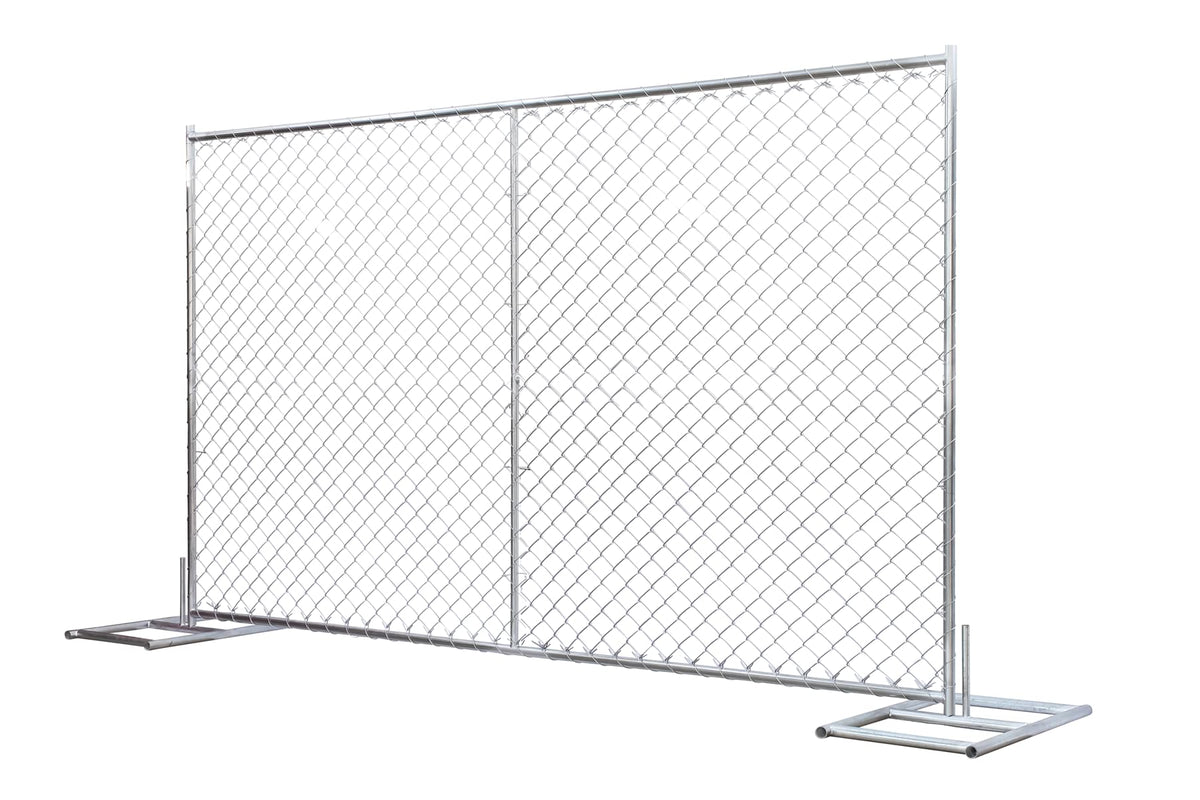 6 ft x 12 ft Portable Chain Link Fence Panel with Base & Clip – Constr ...