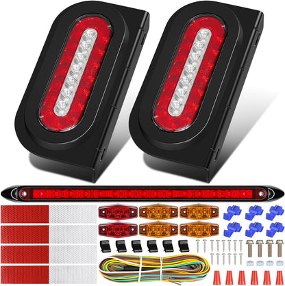 6" Oval LED Trailer Light Kit 2PCS Waterproof Brake Turn Reverse Lights 6INCHO - with | Sold by Uncle Wiener's Wholesale