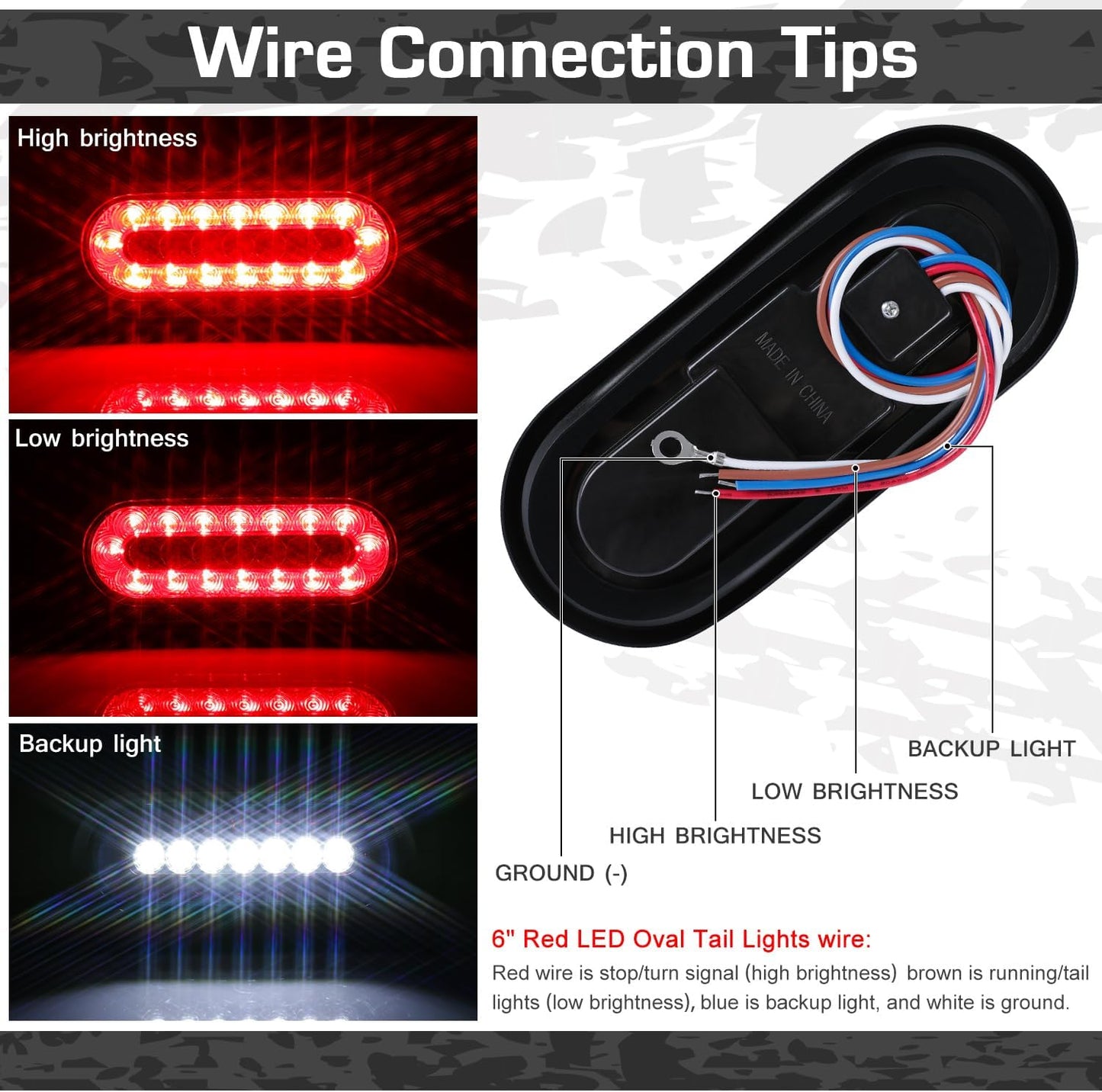 6" Oval LED Trailer Light Kit 2PCS Waterproof Brake Turn Reverse Lights 6INCHO - with | Sold by Uncle Wiener's Wholesale