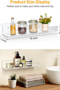6 - Pack Clear Acrylic Floating Wall Shelves – 15" Invisible Display Storage Racks for Bathroom, Kitchen, Bedroom (Model: B0D5LZ1G42) - with | Sold by Uncle Wiener's Wholesale