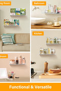 6 - Pack Clear Acrylic Floating Wall Shelves – 15" Invisible Display Storage Racks for Bathroom, Kitchen, Bedroom (Model: B0D5LZ1G42) - with | Sold by Uncle Wiener's Wholesale