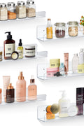 6 - Pack Clear Acrylic Floating Wall Shelves – 15" Invisible Display Storage Racks for Bathroom, Kitchen, Bedroom (Model: B0D5LZ1G42) - with | Sold by Uncle Wiener's Wholesale