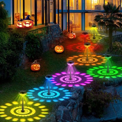 6-Pack RGB LED Solar Lawn Pathway Lights Color Changing Outdoor Garden Lights 937011 - with | Sold by Uncle Wiener's Wholesale