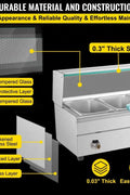 6 - Pan Electric Bain Marie Food Warmer – Stainless Steel Commercial Buffet Steam Table S1298 - with | Sold by Uncle Wiener's Wholesale