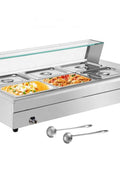 6 - Pan Electric Bain Marie Food Warmer – Stainless Steel Commercial Buffet Steam Table S1298 - with | Sold by Uncle Wiener's Wholesale
