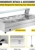 6 - Pan Electric Bain Marie Food Warmer – Stainless Steel Commercial Buffet Steam Table S1298 - with | Sold by Uncle Wiener's Wholesale