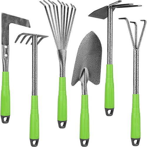 6-Piece Garden Hand Tool Set Trowel Rake Cultivator Weeder GRDTO6 - with | Sold by Uncle Wiener's Wholesale