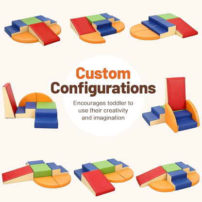 6-Piece Soft Play Climbing Blocks Set for Toddlers PU Foam Activity Gym 63" Play Set - with | Sold by Uncle Wiener's Wholesale