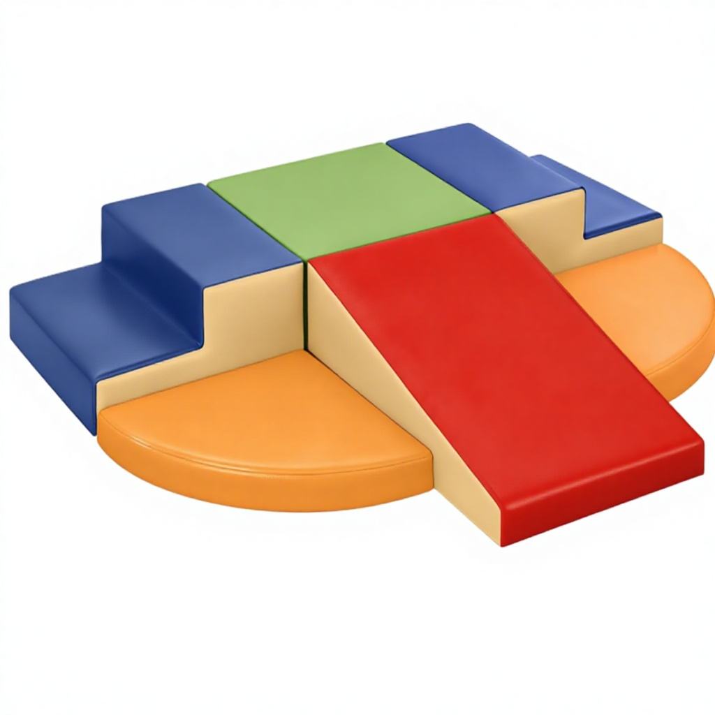 6-Piece Soft Play Climbing Blocks Set for Toddlers PU Foam Activity Gym 63" Play Set - with | Sold by Uncle Wiener's Wholesale