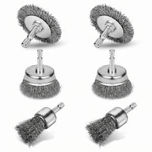 6-Piece Wire Brush Drill Attachment Set 1/4" Hex Shank T0981