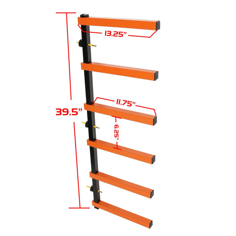 6 Shelf Lumber Storage Rack – Indoor & Outdoor Wall Mount (KA77) - with | Sold by Uncle Wiener's Wholesale