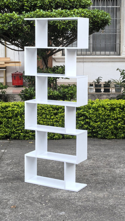 6 - Tier Bookcase Room Divider – Cube Storage Display Shelf - with White | Sold by Uncle Wiener's Wholesale