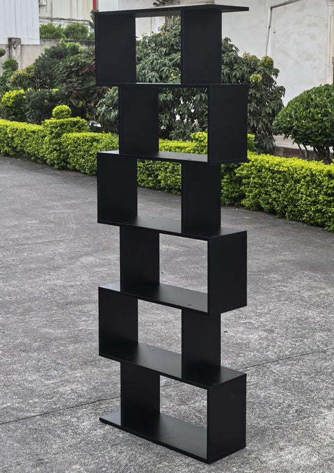 6 - Tier Bookcase Room Divider – Cube Storage Display Shelf - with Balck | Sold by Uncle Wiener's Wholesale