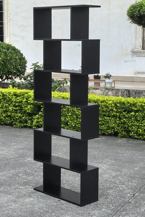 6 - Tier Bookcase Room Divider – Cube Storage Display Shelf - with Balck | Sold by Uncle Wiener's Wholesale