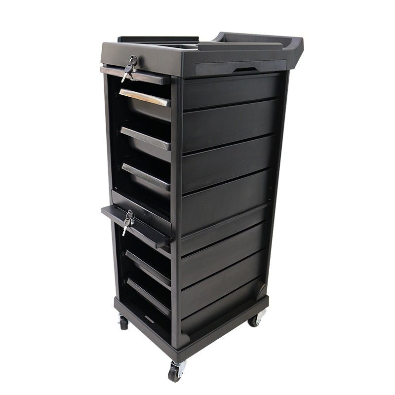 6 Tier Salon Beauty Rolling Trolley Cart Black with Drawers SBR580 - with | Sold by Uncle Wiener's Wholesale