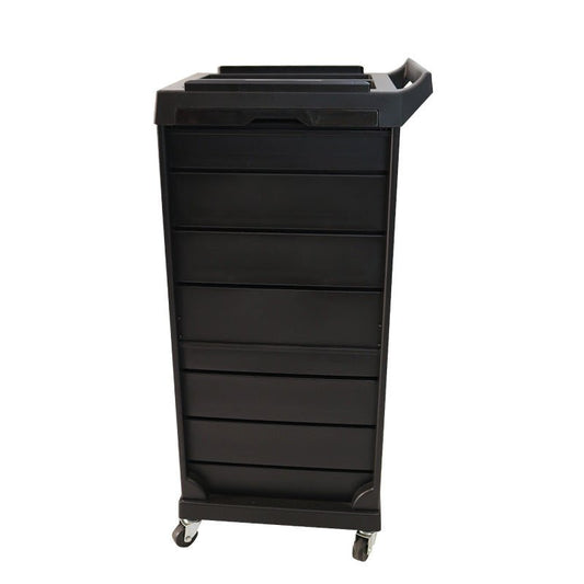 6 Tier Salon Beauty Rolling Trolley Cart Black with Drawers SBR580 - with | Sold by Uncle Wiener's Wholesale