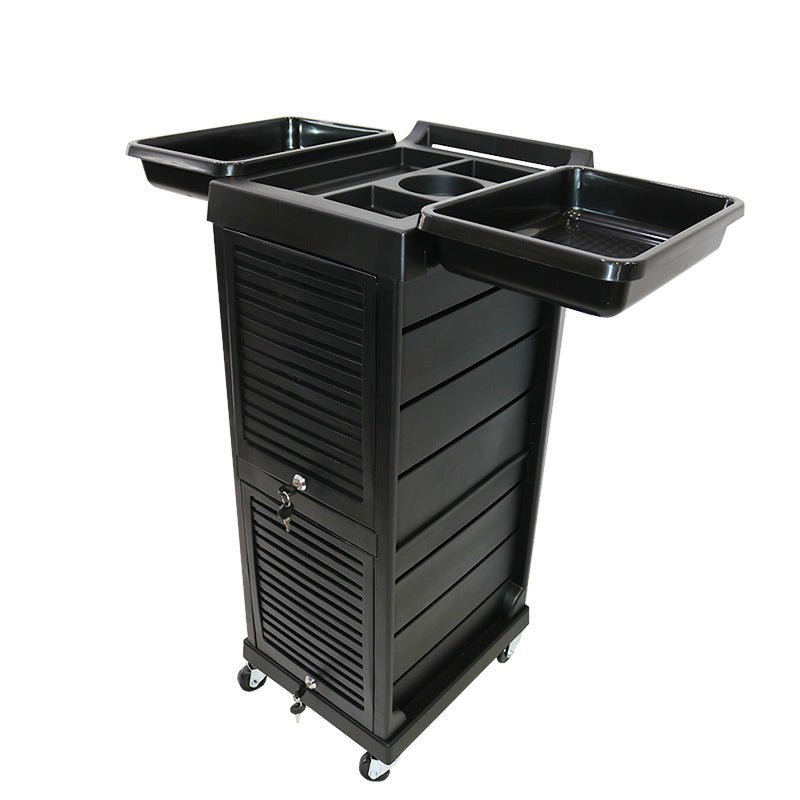 6 Tier Salon Beauty Rolling Trolley Cart Black with Drawers SBR580 - with | Sold by Uncle Wiener's Wholesale