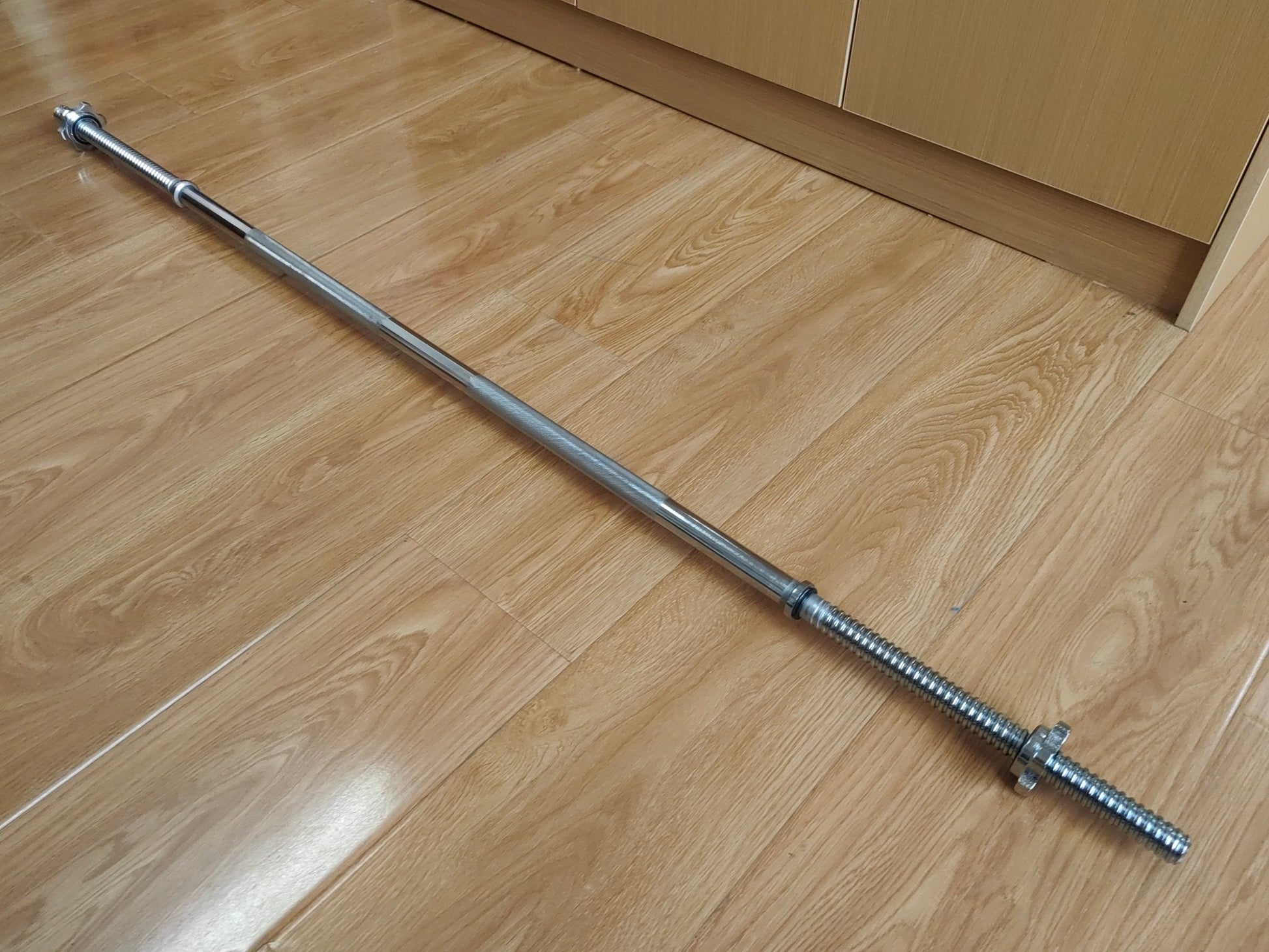 60" Chrome Threaded Barbell Bar with Ring Collars – 1 Standard Weightlifting Bar STBB60 - with | Sold by Uncle Wiener's Wholesale