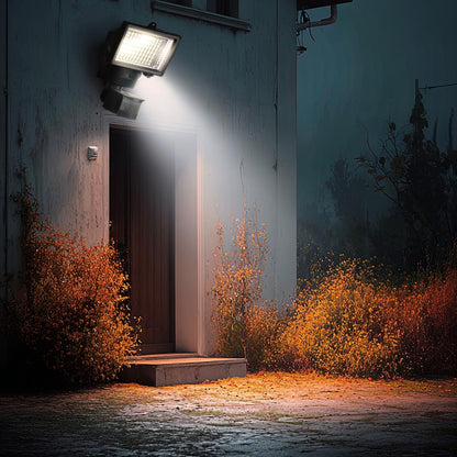 60 LED Solar Motion Flood Light – Outdoor Security Spotlight with Motion Sensor – 527051 - with | Sold by Uncle Wiener's Wholesale