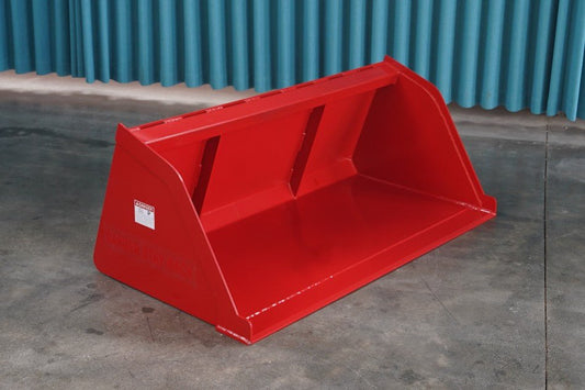 60-Inch Mini Skid Steer Bucket in Red for Snow and Mulch

Front View of Heavy-Duty Snow & Mulch Bucket Attachment

Side View of Red 60-Inch Skid Steer Loader Bucket

Angled Perspective of Reinforced High-Capacity Skid Steer Bucket