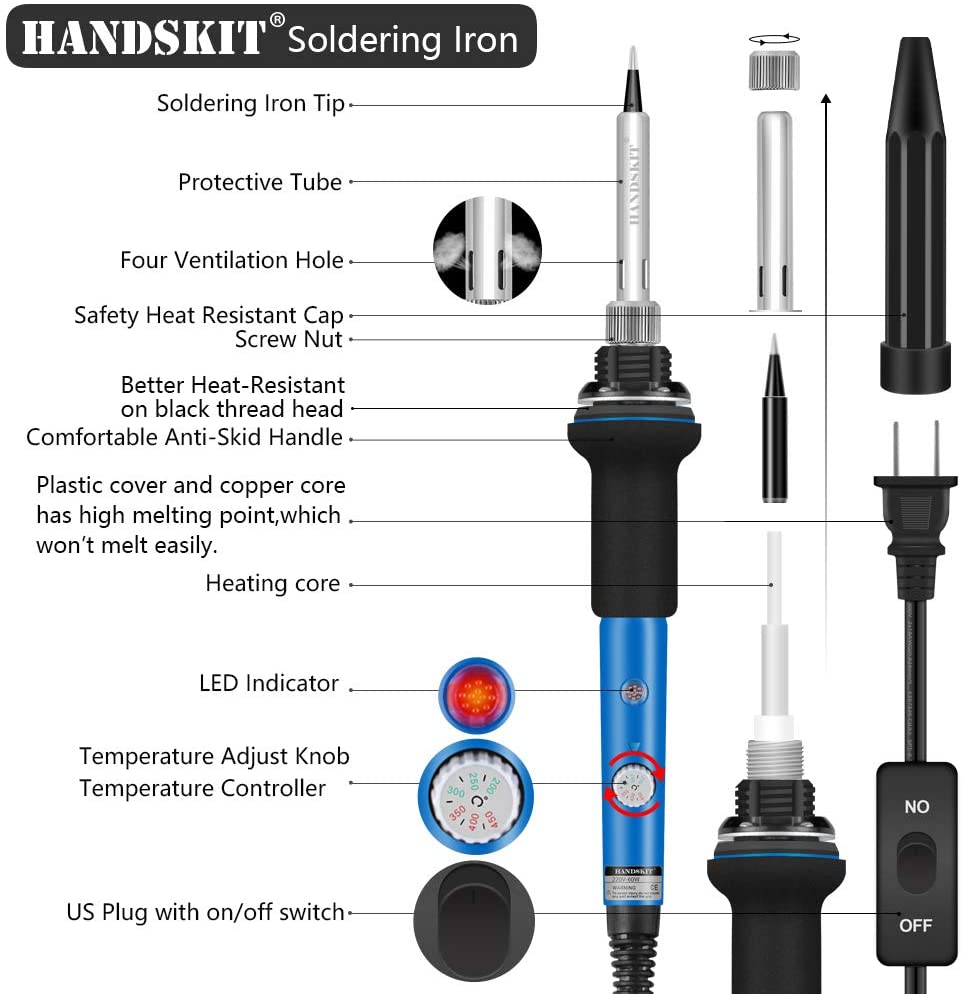 60 Watt Soldering Iron Kit with Stand, Wire & Repair Tools 21 - in - 1 TP936S1 - with | Sold by Uncle Wiener's Wholesale