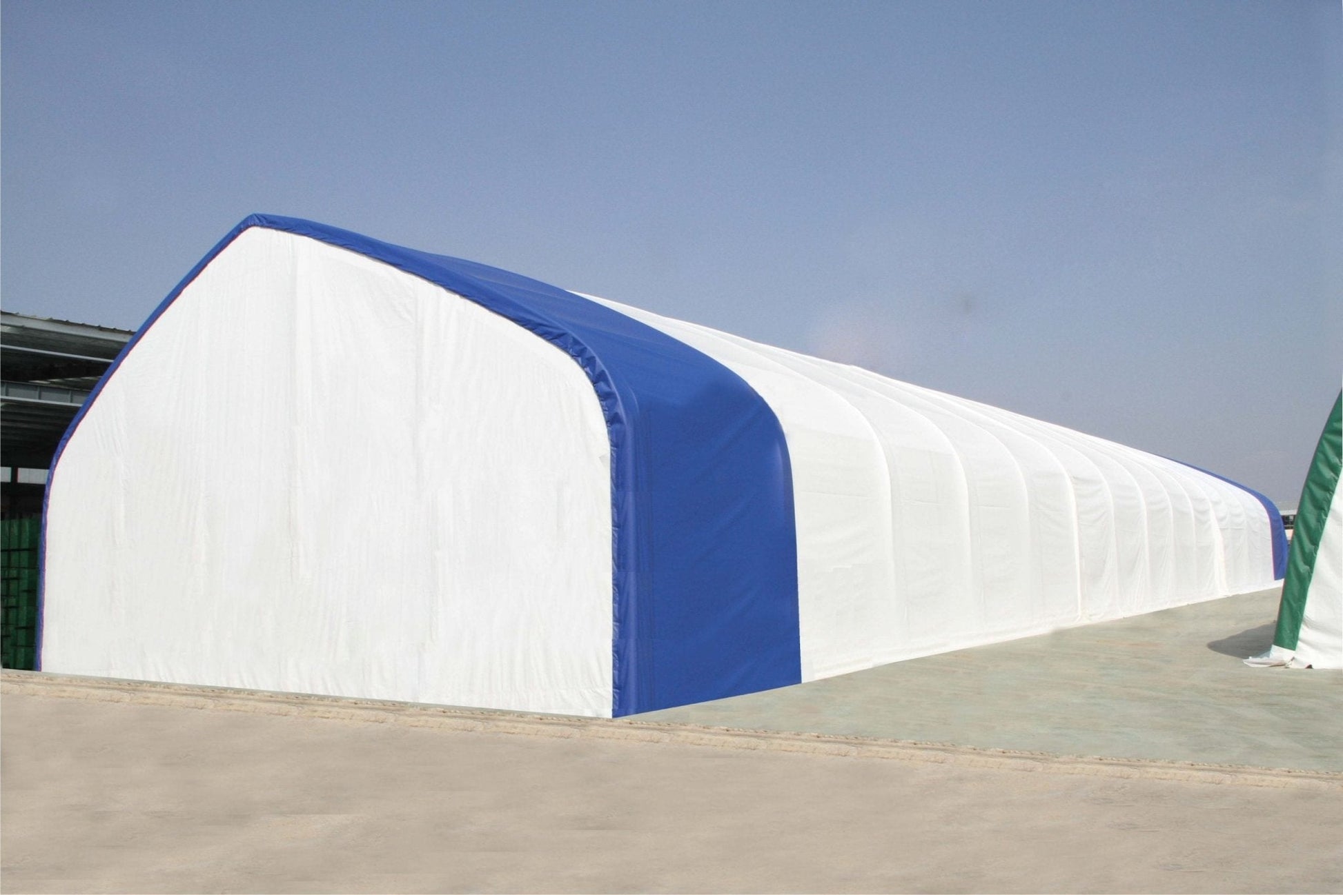 60′ WIDE DOUBLE TRUSS STORAGE BUILDINGS - with Standard 60X100X25 26.5 OZ PVC Cover | Sold by Uncle Wiener's Wholesale