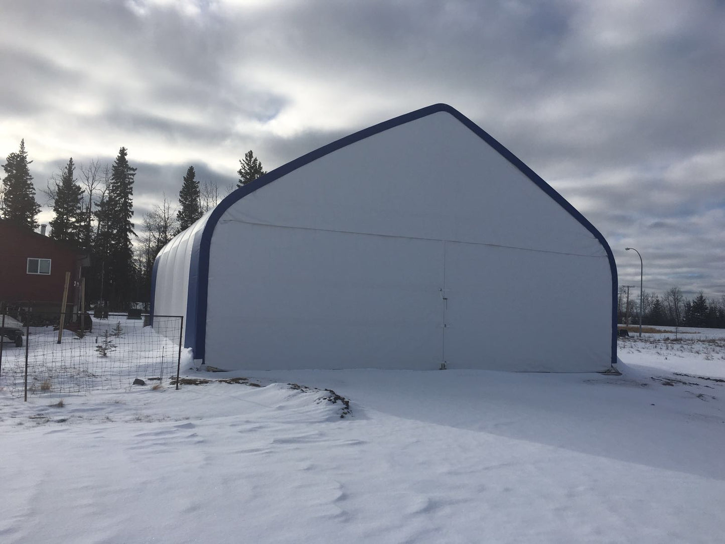 60′ WIDE DOUBLE TRUSS STORAGE BUILDINGS - with Standard 60X100X25 26.5 OZ PVC Cover | Sold by Uncle Wiener's Wholesale