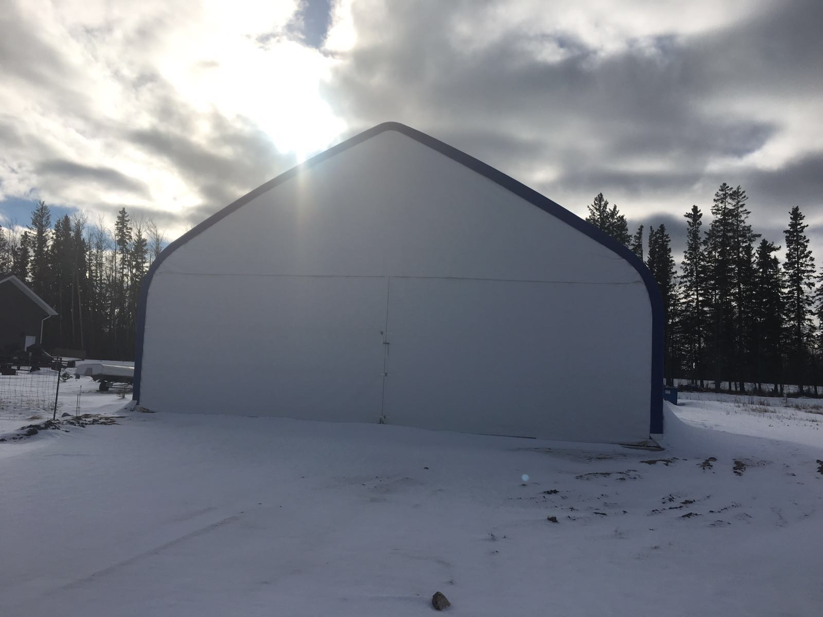 60′ WIDE DOUBLE TRUSS STORAGE BUILDINGS - with Standard 60X100X25 26.5 OZ PVC Cover | Sold by Uncle Wiener's Wholesale