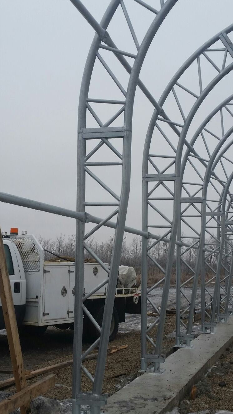 60′ WIDE DOUBLE TRUSS STORAGE BUILDINGS - with Standard 60X100X25 26.5 OZ PVC Cover | Sold by Uncle Wiener's Wholesale