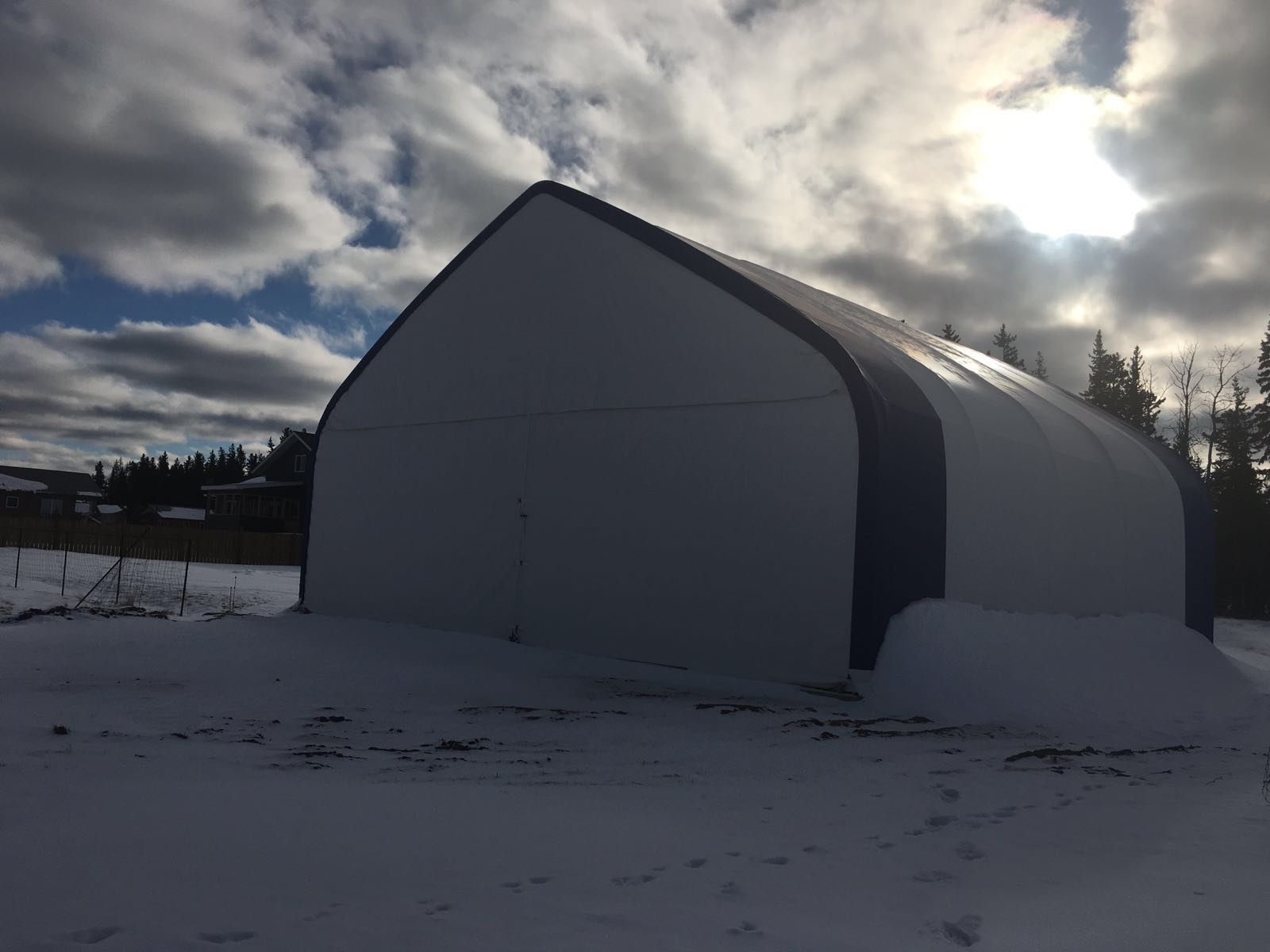 60′ WIDE DOUBLE TRUSS STORAGE BUILDINGS - with Standard 60X100X25 26.5 OZ PVC Cover | Sold by Uncle Wiener's Wholesale