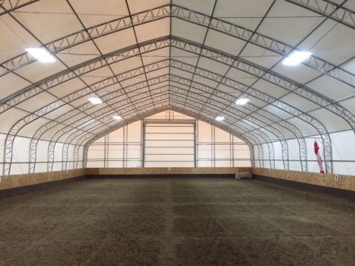 60′ WIDE DOUBLE TRUSS STORAGE BUILDINGS - with Standard 60X100X25 26.5 OZ PVC Cover | Sold by Uncle Wiener's Wholesale