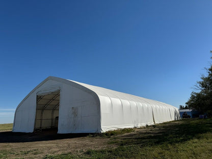 60′ Wide Double Truss Storage Buildings – Heavy - Duty PVC Shelter | Extra - Large Portable Warehouse - Extra - Large Industrial Storage Shelter with Standard 60X152X25 26.5 OZ PVC Cover | Sold by Uncle Wiener's Wholesale