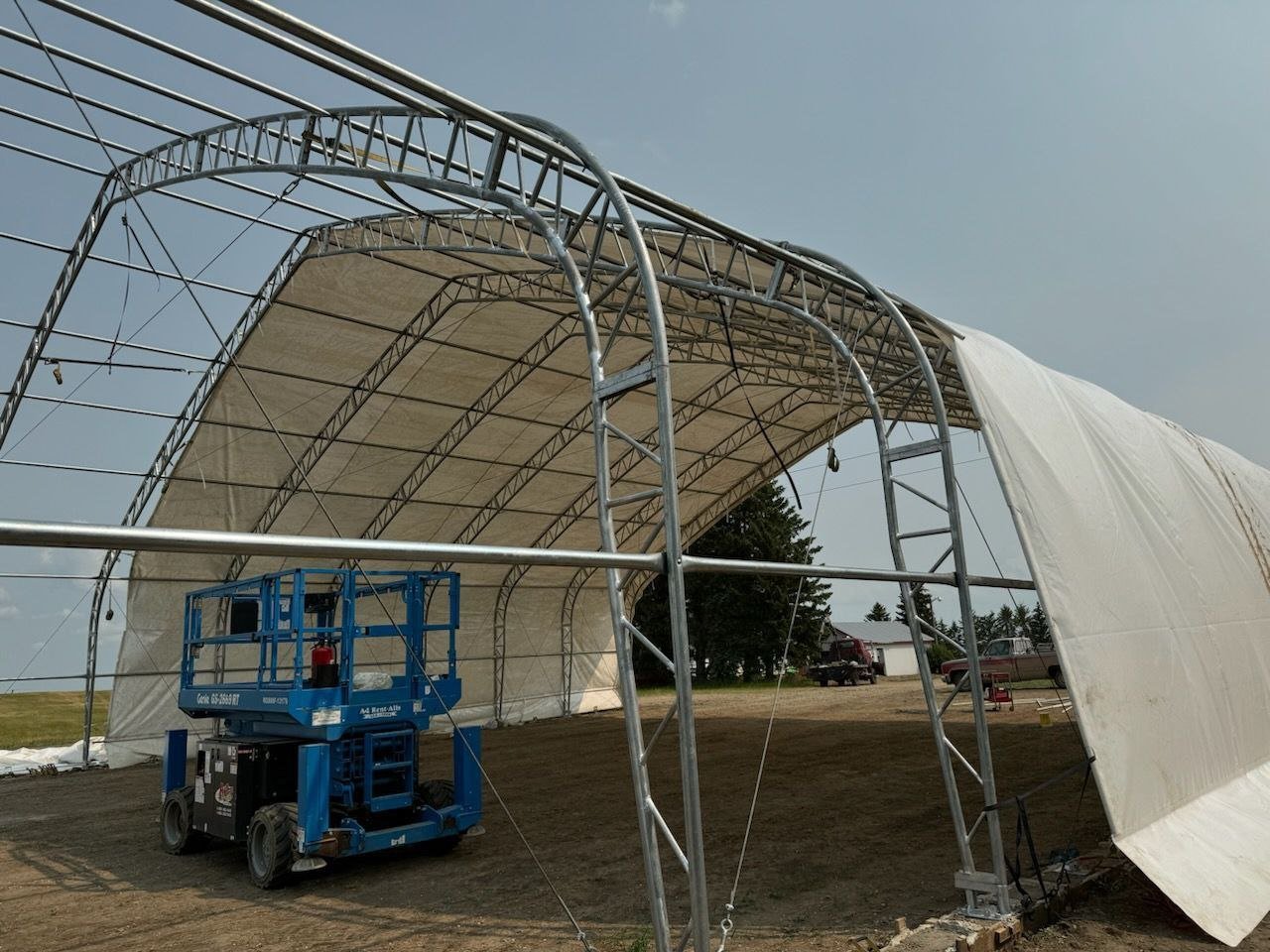 60′ Wide Double Truss Storage Buildings – Heavy - Duty PVC Shelter | Extra - Large Portable Warehouse - Extra - Large Industrial Storage Shelter with Standard 60X152X25 26.5 OZ PVC Cover | Sold by Uncle Wiener's Wholesale