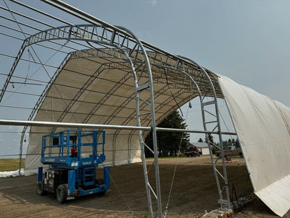60′ Wide Double Truss Storage Buildings – Heavy - Duty PVC Shelter | Extra - Large Portable Warehouse - Extra - Large Industrial Storage Shelter with Standard 60X152X25 26.5 OZ PVC Cover | Sold by Uncle Wiener's Wholesale