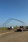 60′ Wide Double Truss Storage Buildings – Heavy - Duty PVC Shelter | Extra - Large Portable Warehouse - Extra - Large Industrial Storage Shelter with Standard 60X152X25 26.5 OZ PVC Cover | Sold by Uncle Wiener's Wholesale