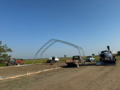60′ Wide Double Truss Storage Buildings – Heavy - Duty PVC Shelter | Extra - Large Portable Warehouse - Extra - Large Industrial Storage Shelter with Standard 60X152X25 26.5 OZ PVC Cover | Sold by Uncle Wiener's Wholesale