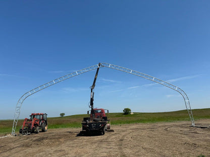 60′ Wide Double Truss Storage Buildings – Heavy - Duty PVC Shelter | Extra - Large Portable Warehouse - Extra - Large Industrial Storage Shelter with Standard 60X152X25 26.5 OZ PVC Cover | Sold by Uncle Wiener's Wholesale