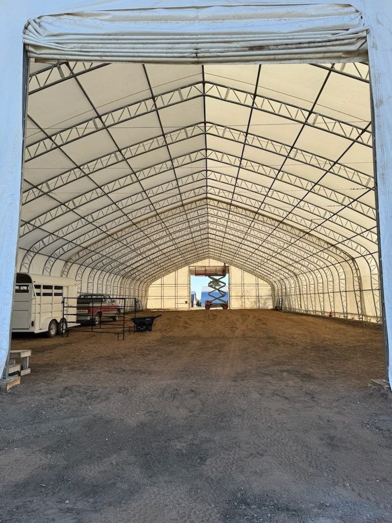 60′ Wide Double Truss Storage Buildings – Heavy - Duty PVC Shelter | Extra - Large Portable Warehouse - Extra - Large Industrial Storage Shelter with Standard 60X152X25 26.5 OZ PVC Cover | Sold by Uncle Wiener's Wholesale