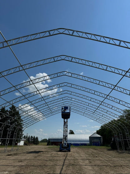 60′ Wide Double Truss Storage Buildings – Heavy - Duty PVC Shelter | Extra - Large Portable Warehouse - Extra - Large Industrial Storage Shelter with Standard 60X152X25 26.5 OZ PVC Cover | Sold by Uncle Wiener's Wholesale