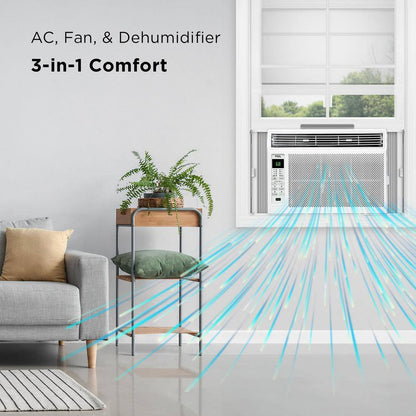 6000 BTU Window Air Conditioner, Fan and Dehumidifier, 250 sq. ft., Remote Control, Easy - to - Use, Reusable Filter - with | Sold by Uncle Wiener's Wholesale