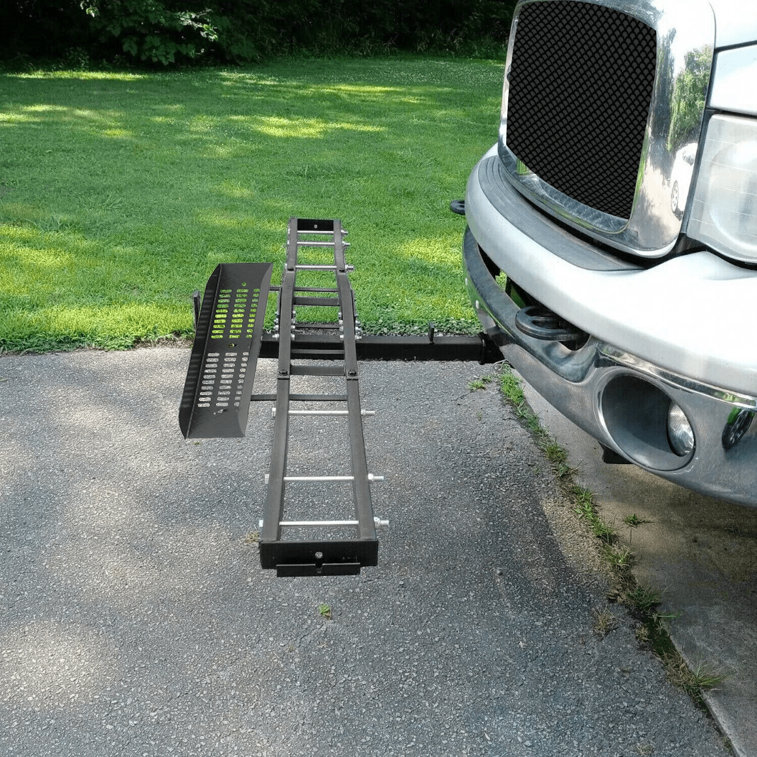 600LBS Motorcycle Trailer Hitch Carrier with Loading Ramp Anti - Tilt Lock Heavy Duty Steel Scooter Dirt Bike Hauler TNSMRC001T - with | Sold by Uncle Wiener's Wholesale