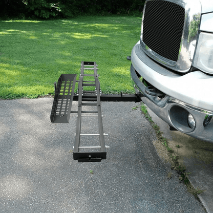 600LBS Motorcycle Trailer Hitch Carrier with Loading Ramp Anti - Tilt Lock Heavy Duty Steel Scooter Dirt Bike Hauler TNSMRC001T - with | Sold by Uncle Wiener's Wholesale