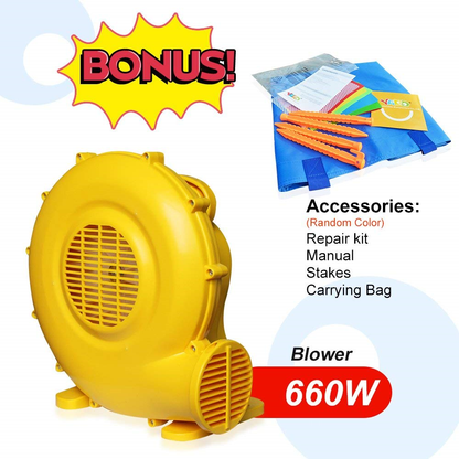 Commercial Grade Inflatable Bouncy Castle with Slide & Blower – 13.1' × 12.5' – 6037
