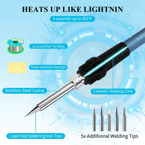 60W Digital Soldering Station – LED Display + 5 Tips | 121SD2 - with | Sold by Uncle Wiener's Wholesale