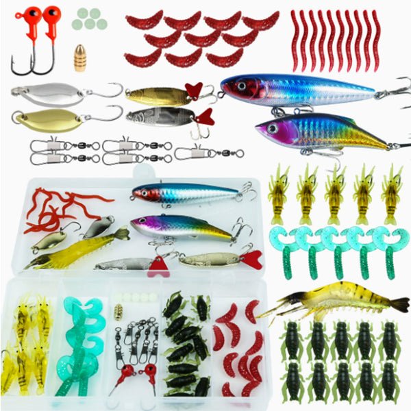 61 PCS Fishing Lure Kit Assorted Baits Hooks Soft Lures Tackle Set SC056 - with | Sold by Uncle Wiener's Wholesale