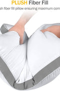 Queen Size Gusseted White Microfiber Pillows 2-Pack
Set of 2 Quilted Pillows with Grey Piping for All Sleep Positions
Medium Firm Bed Pillows for Queen Beds
Gusseted Pillow Design for Better Support and Comfort
Side View of Quilted Pillows Showing Grey Piping Details