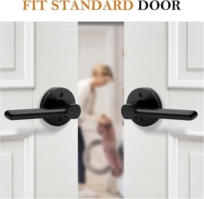 Gobrico Black Dummy Door Handle – Single-Sided Non-Turning Interior Lever for Closet & Pantry Doors